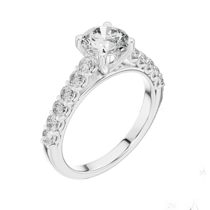 1.54 CT Round Lab Diamond Ring for Women | VVS-VS EF CVD | 18KT, 14KT, 10KT Gold & 925 Silver | Rose, Yellow, White Gold & Moissanite Options
