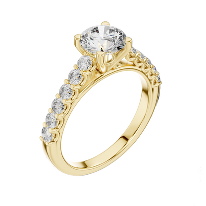 1.54 CT Round Lab Diamond Ring for Women | VVS-VS EF CVD | 18KT, 14KT, 10KT Gold & 925 Silver | Rose, Yellow, White Gold & Moissanite Options