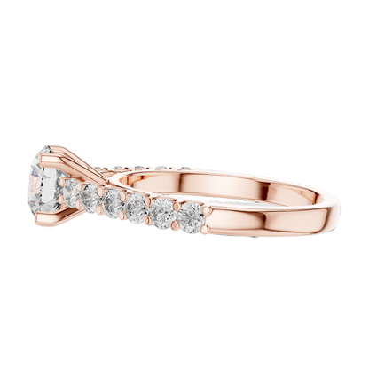 1.54 CT Round Lab Diamond Ring for Women | VVS-VS EF CVD | 18KT, 14KT, 10KT Gold & 925 Silver | Rose, Yellow, White Gold & Moissanite Options