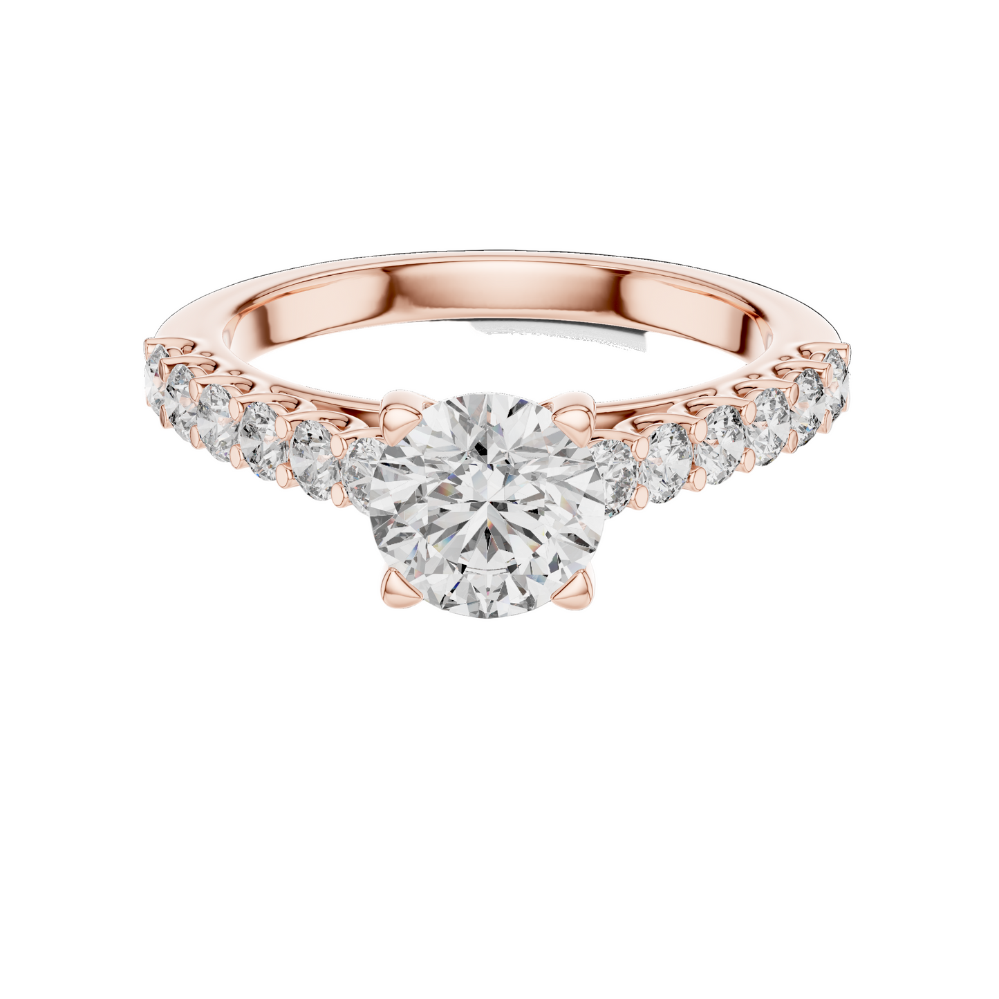 1.54 CT Round Lab Diamond Ring for Women | VVS-VS EF CVD | 18KT, 14KT, 10KT Gold & 925 Silver | Rose, Yellow, White Gold & Moissanite Options