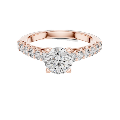 1.54 CT Round Lab Diamond Ring for Women | VVS-VS EF CVD | 18KT, 14KT, 10KT Gold & 925 Silver | Rose, Yellow, White Gold & Moissanite Options