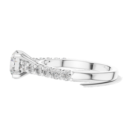 1.54 CT Round Lab Diamond Ring for Women | VVS-VS EF CVD | 18KT, 14KT, 10KT Gold & 925 Silver | Rose, Yellow, White Gold & Moissanite Options