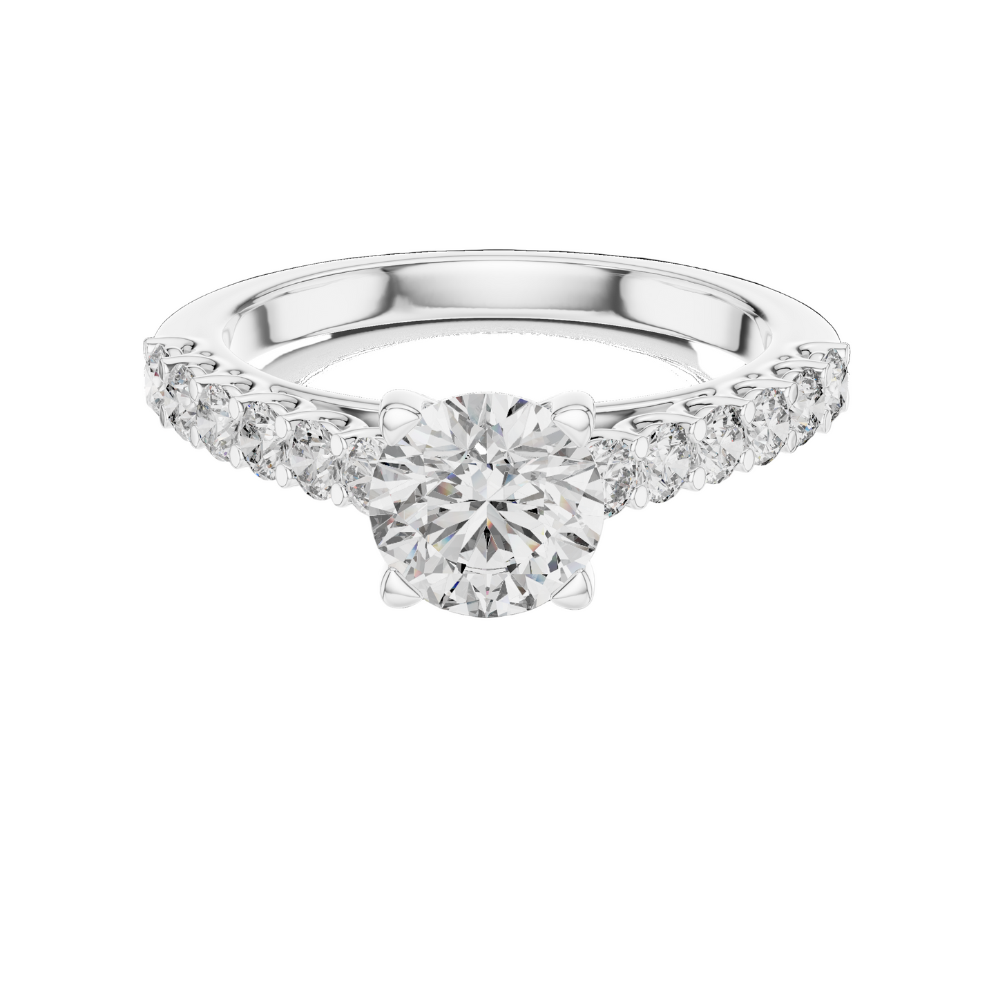 1.54 CT Round Lab Diamond Ring for Women | VVS-VS EF CVD | 18KT, 14KT, 10KT Gold & 925 Silver | Rose, Yellow, White Gold & Moissanite Options