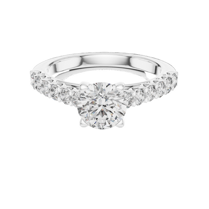 1.54 CT Round Lab Diamond Ring for Women | VVS-VS EF CVD | 18KT, 14KT, 10KT Gold & 925 Silver | Rose, Yellow, White Gold & Moissanite Options