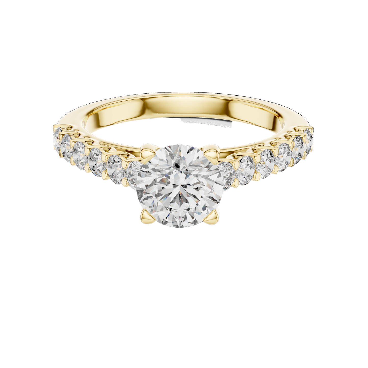 1.54 CT Round Lab Diamond Ring for Women | VVS-VS EF CVD | 18KT, 14KT, 10KT Gold & 925 Silver | Rose, Yellow, White Gold & Moissanite Options