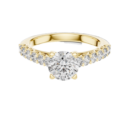 1.54 CT Round Lab Diamond Ring for Women | VVS-VS EF CVD | 18KT, 14KT, 10KT Gold & 925 Silver | Rose, Yellow, White Gold & Moissanite Options