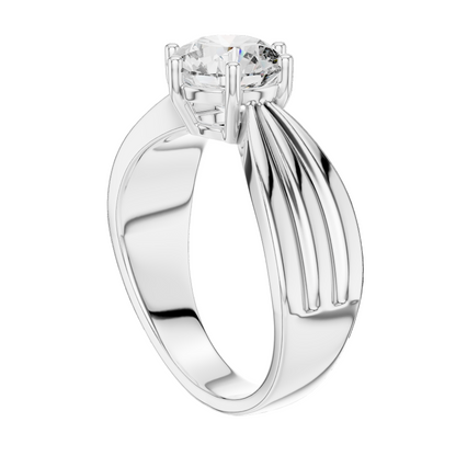 1.25 CT Round Lab Diamond Engagement Ring | VVS-VS EF Clarity | 18KT Gold & Silver Options | Ethical Lab Diamond & Moissanite Ring