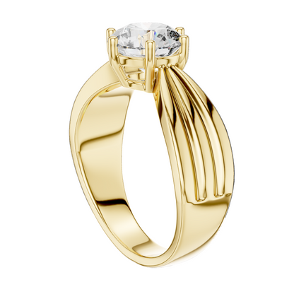 1.25 CT Round Lab Diamond Engagement Ring | VVS-VS EF Clarity | 18KT Gold & Silver Options | Ethical Lab Diamond & Moissanite Ring