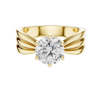 1.25 CT Round Lab Diamond Engagement Ring | VVS-VS EF Clarity | 18KT Gold & Silver Options | Ethical Lab Diamond & Moissanite Ring