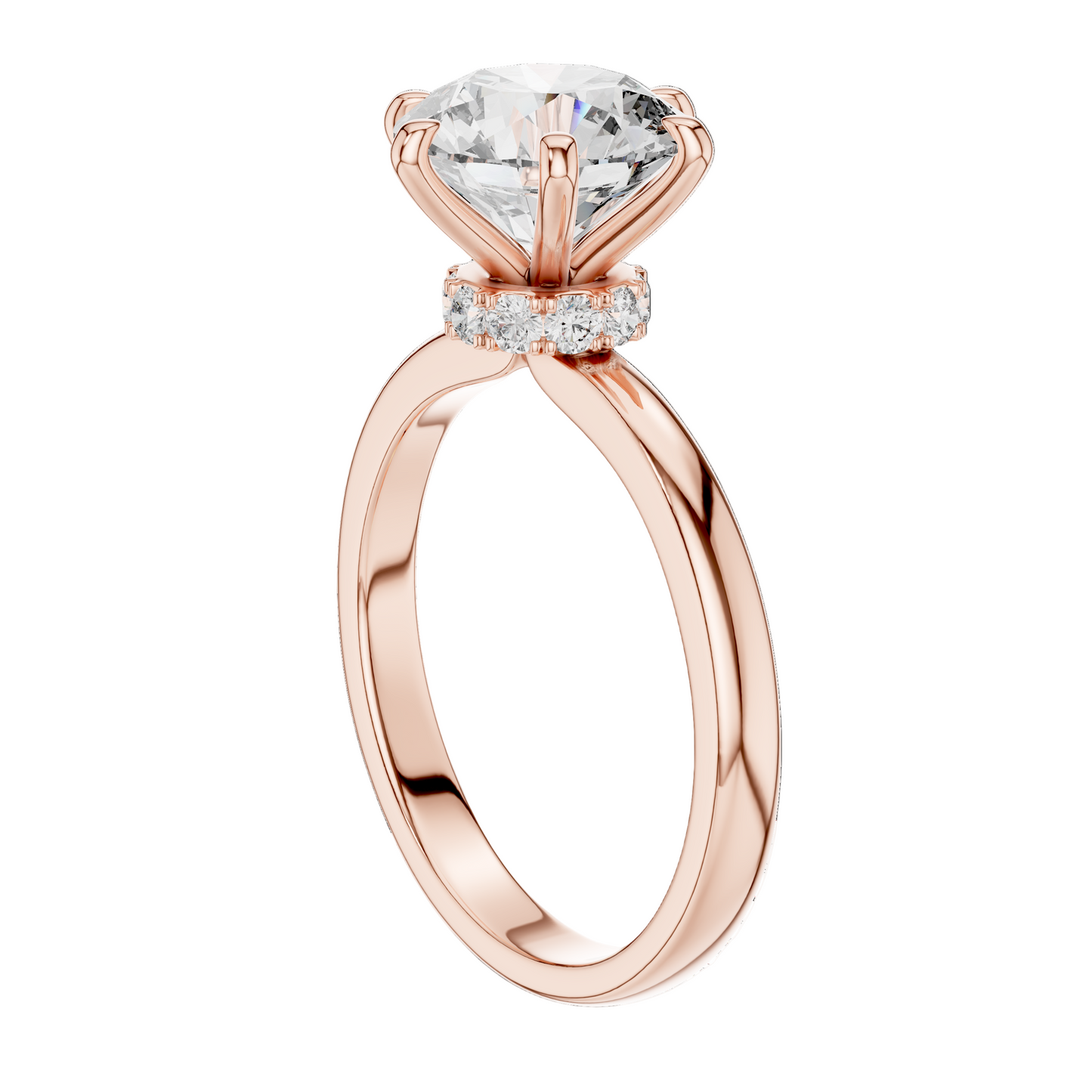2.15 CT Round Lab Diamond Ring for Women | VVS-VS EF CVD | 18KT, 14KT, 10KT Gold & 925 Silver | Rose, Yellow, White Gold & Moissanite Options