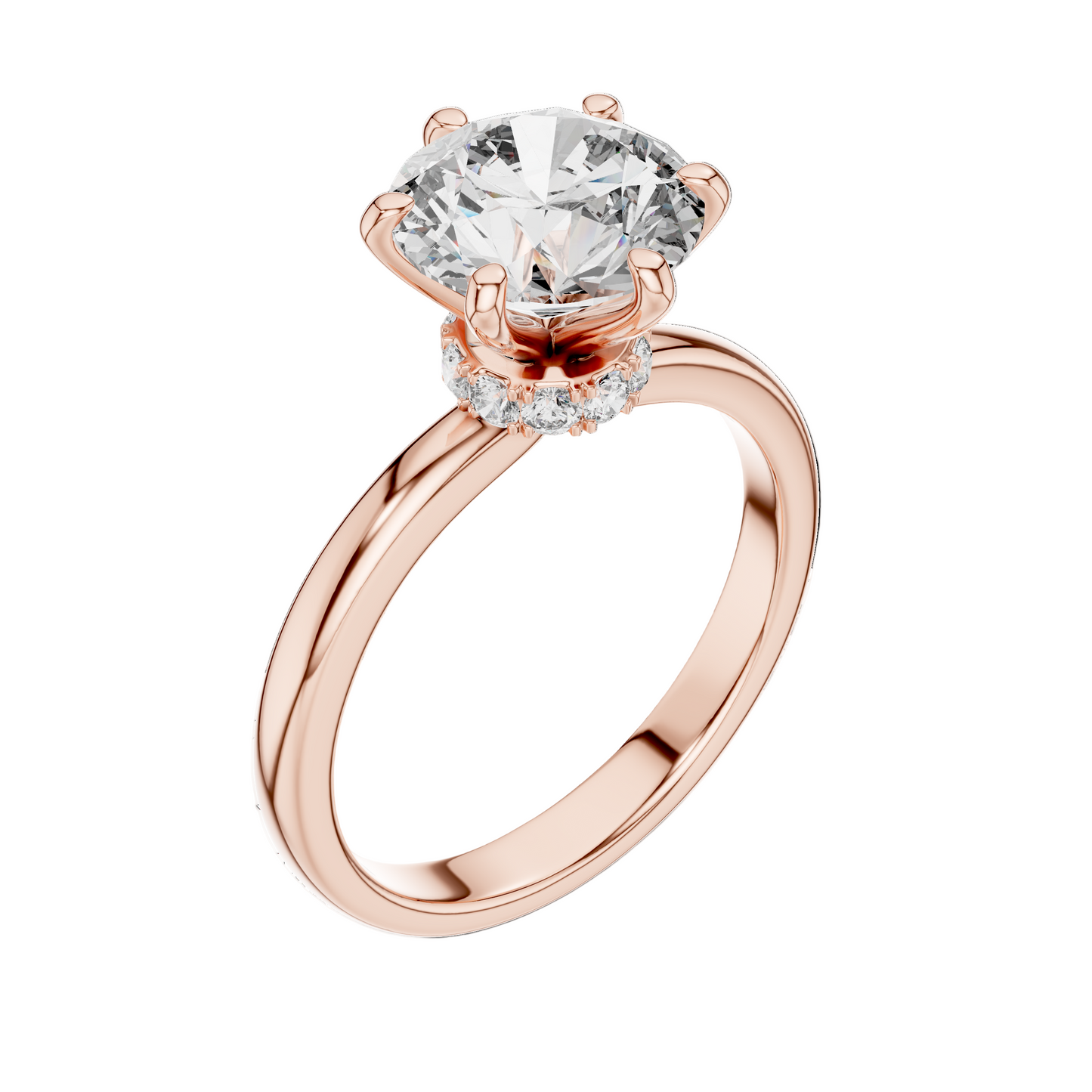 2.15 CT Round Lab Diamond Ring for Women | VVS-VS EF CVD | 18KT, 14KT, 10KT Gold & 925 Silver | Rose, Yellow, White Gold & Moissanite Options