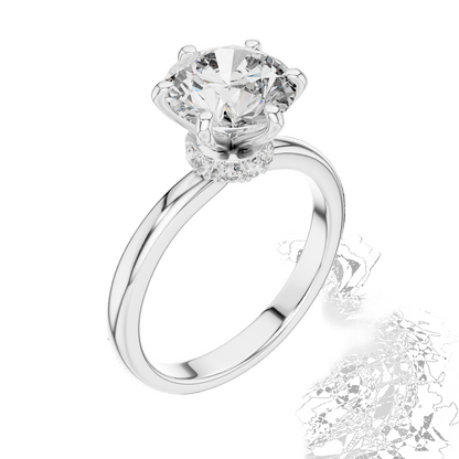 2.15 CT Round Lab Diamond Ring for Women | VVS-VS EF CVD | 18KT, 14KT, 10KT Gold & 925 Silver | Rose, Yellow, White Gold & Moissanite Options
