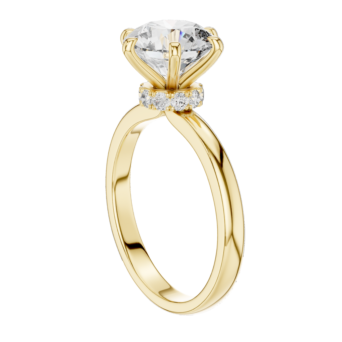 2.15 CT Round Lab Diamond Ring for Women | VVS-VS EF CVD | 18KT, 14KT, 10KT Gold & 925 Silver | Rose, Yellow, White Gold & Moissanite Options