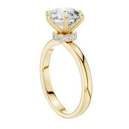 2.15 CT Round Lab Diamond Ring for Women | VVS-VS EF CVD | 18KT, 14KT, 10KT Gold & 925 Silver | Rose, Yellow, White Gold & Moissanite Options