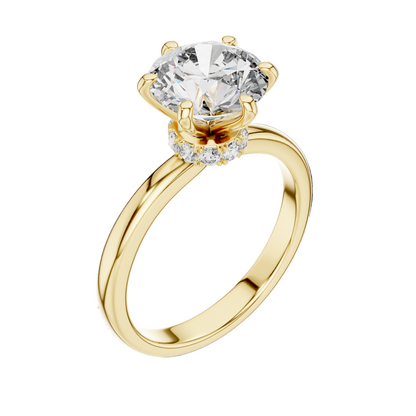 2.15 CT Round Lab Diamond Ring for Women | VVS-VS EF CVD | 18KT, 14KT, 10KT Gold & 925 Silver | Rose, Yellow, White Gold & Moissanite Options
