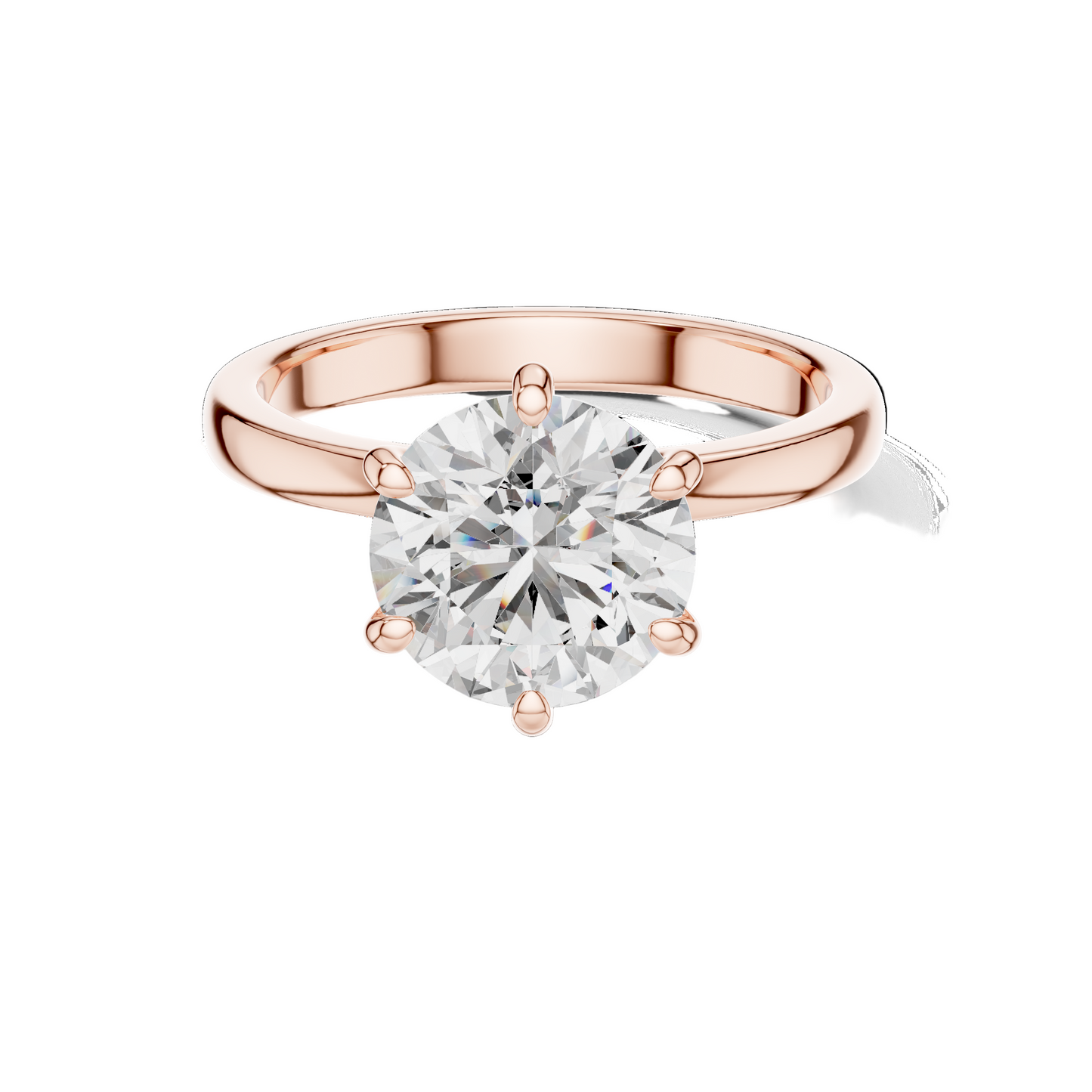 2.15 CT Round Lab Diamond Ring for Women | VVS-VS EF CVD | 18KT, 14KT, 10KT Gold & 925 Silver | Rose, Yellow, White Gold & Moissanite Options