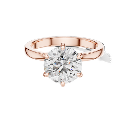 2.15 CT Round Lab Diamond Ring for Women | VVS-VS EF CVD | 18KT, 14KT, 10KT Gold & 925 Silver | Rose, Yellow, White Gold & Moissanite Options