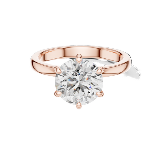 2.15 CT Round Lab Diamond Ring for Women | VVS-VS EF CVD | 18KT, 14KT, 10KT Gold & 925 Silver | Rose, Yellow, White Gold & Moissanite Options