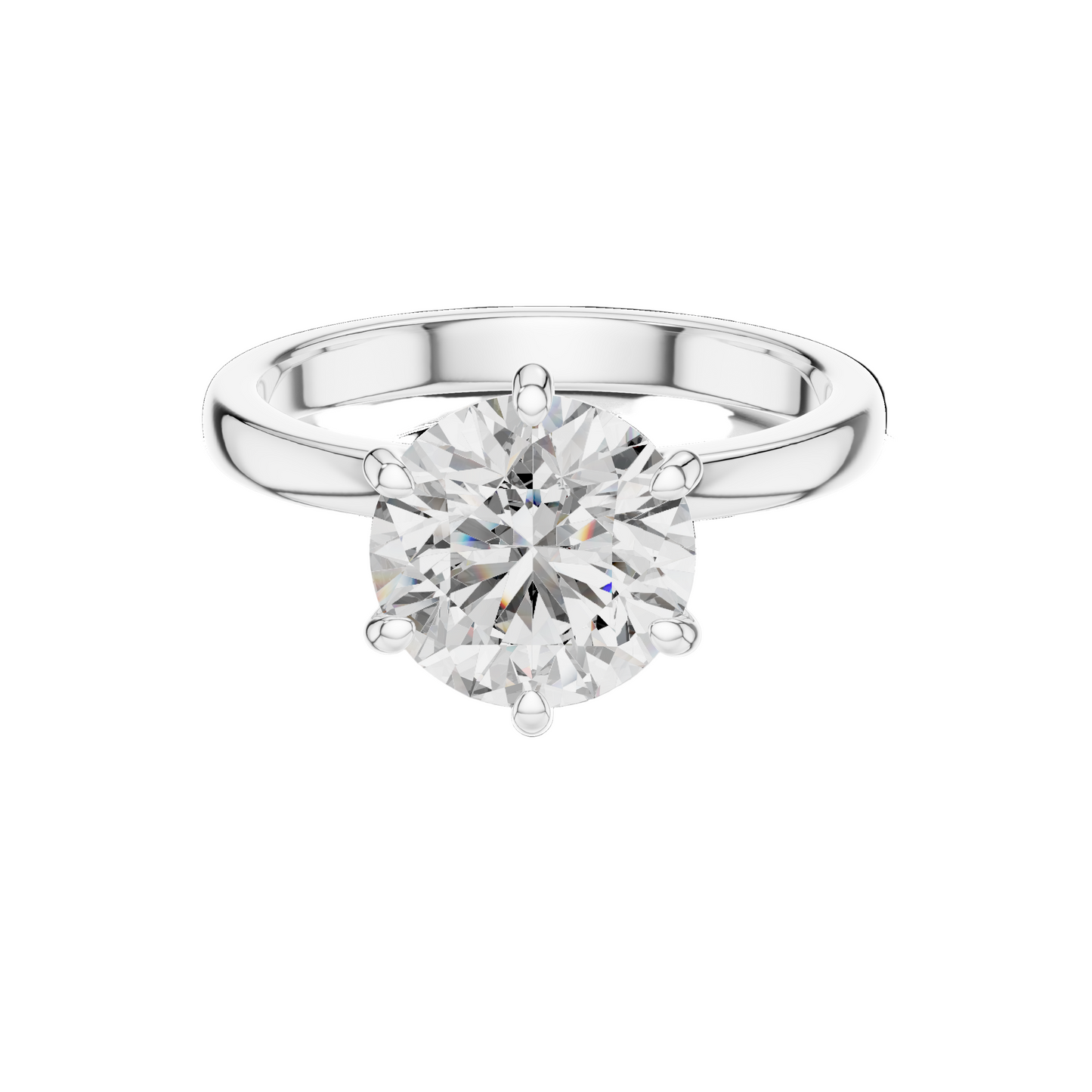 2.15 CT Round Lab Diamond Ring for Women | VVS-VS EF CVD | 18KT, 14KT, 10KT Gold & 925 Silver | Rose, Yellow, White Gold & Moissanite Options