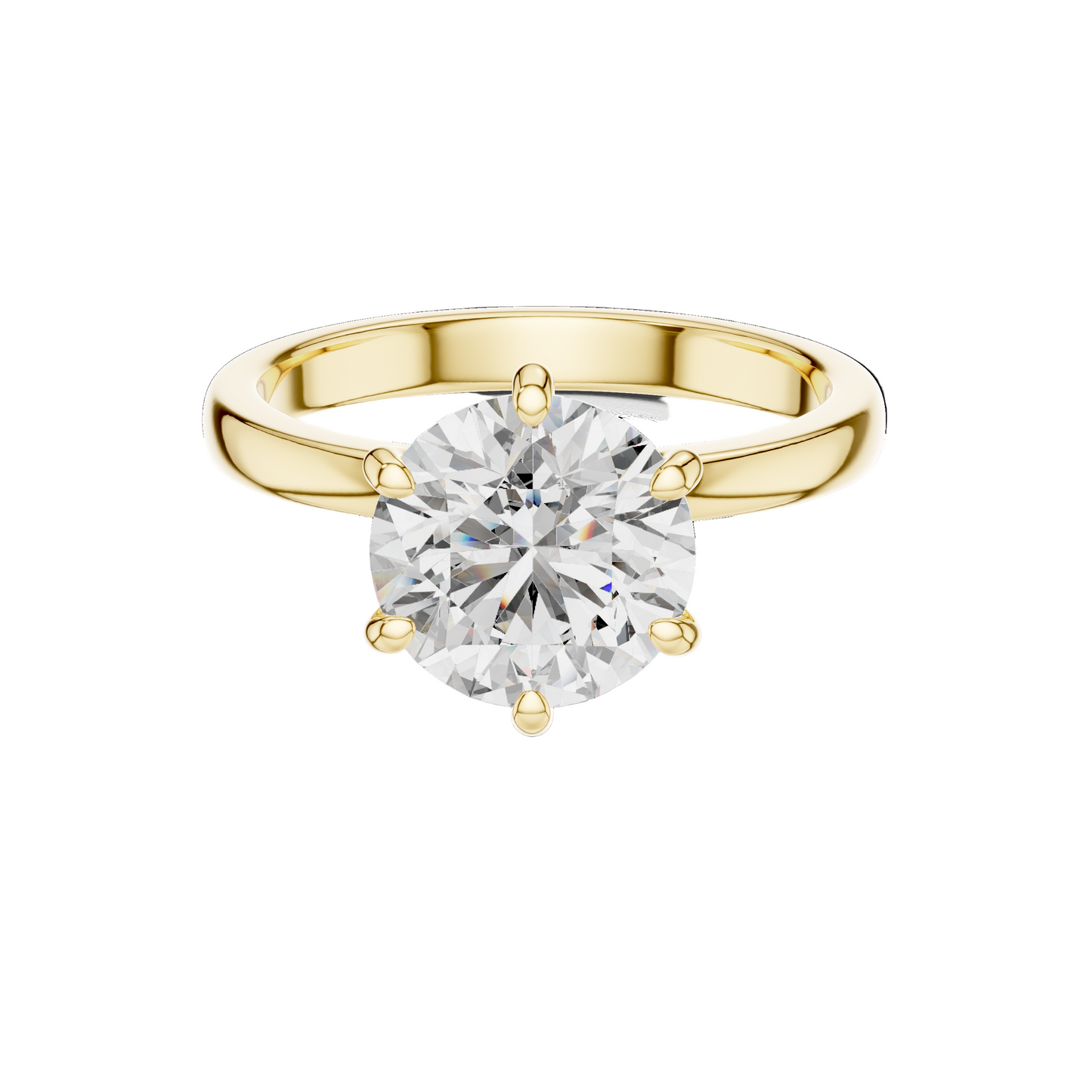 2.15 CT Round Lab Diamond Ring for Women | VVS-VS EF CVD | 18KT, 14KT, 10KT Gold & 925 Silver | Rose, Yellow, White Gold & Moissanite Options