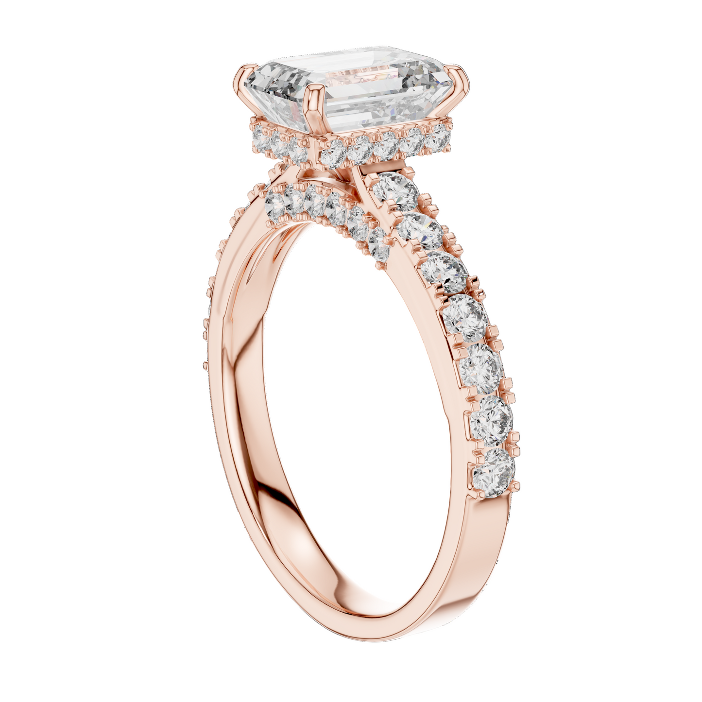 2.468 CT Emerald Cut Lab Diamond Ring for Women | VVS-VS EF CVD | 18KT, 14KT, 10KT Gold & 925 Silver | Rose, Yellow, White Gold & Moissanite Options