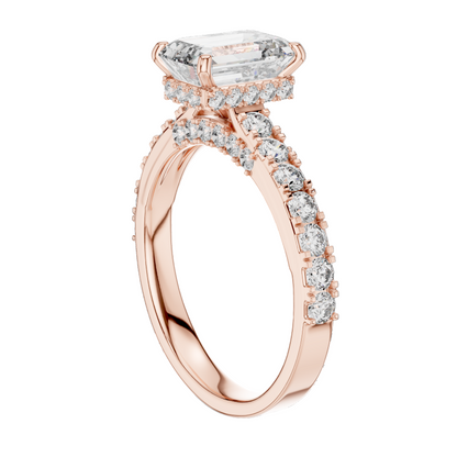 2.468 CT Emerald Cut Lab Diamond Ring for Women | VVS-VS EF CVD | 18KT, 14KT, 10KT Gold & 925 Silver | Rose, Yellow, White Gold & Moissanite Options