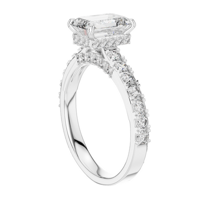 2.468 CT Emerald Cut Lab Diamond Ring for Women | VVS-VS EF CVD | 18KT, 14KT, 10KT Gold & 925 Silver | Rose, Yellow, White Gold & Moissanite Options