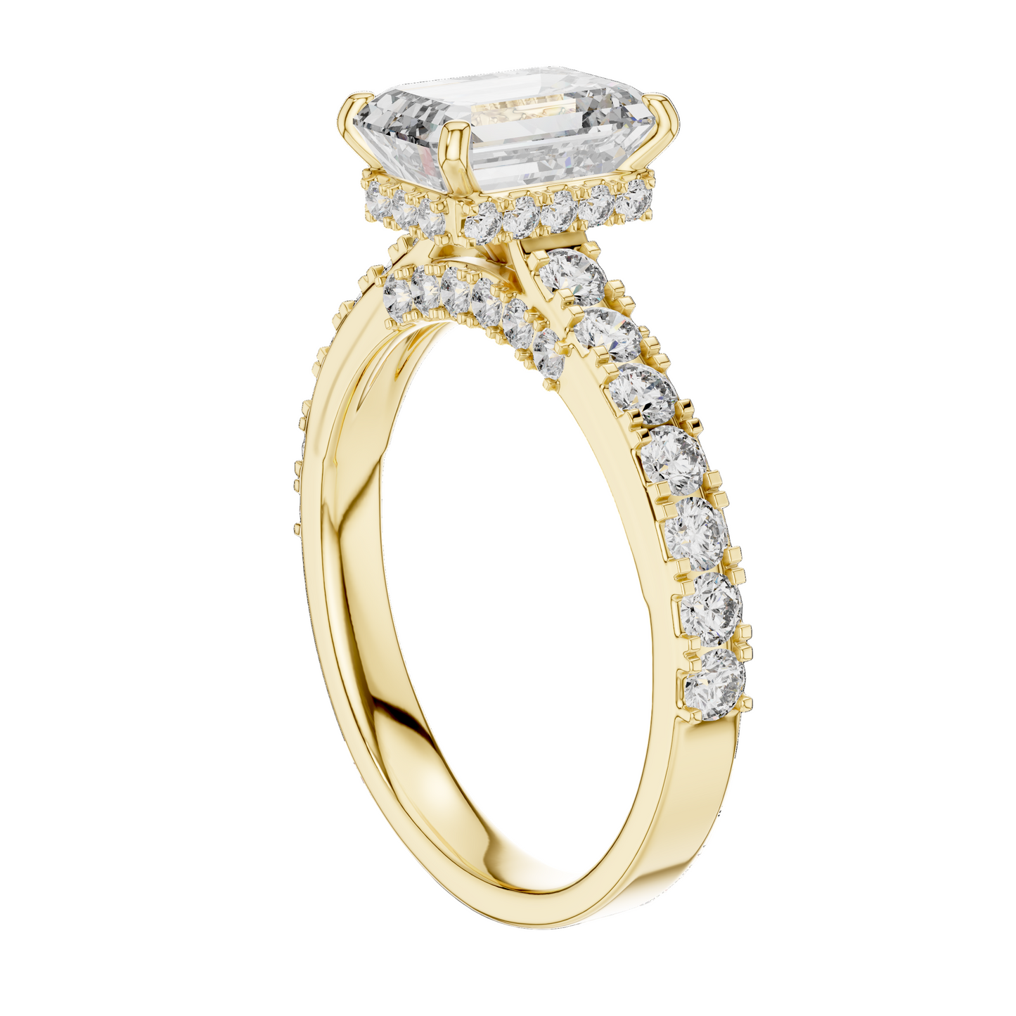 2.468 CT Emerald Cut Lab Diamond Ring for Women | VVS-VS EF CVD | 18KT, 14KT, 10KT Gold & 925 Silver | Rose, Yellow, White Gold & Moissanite Options