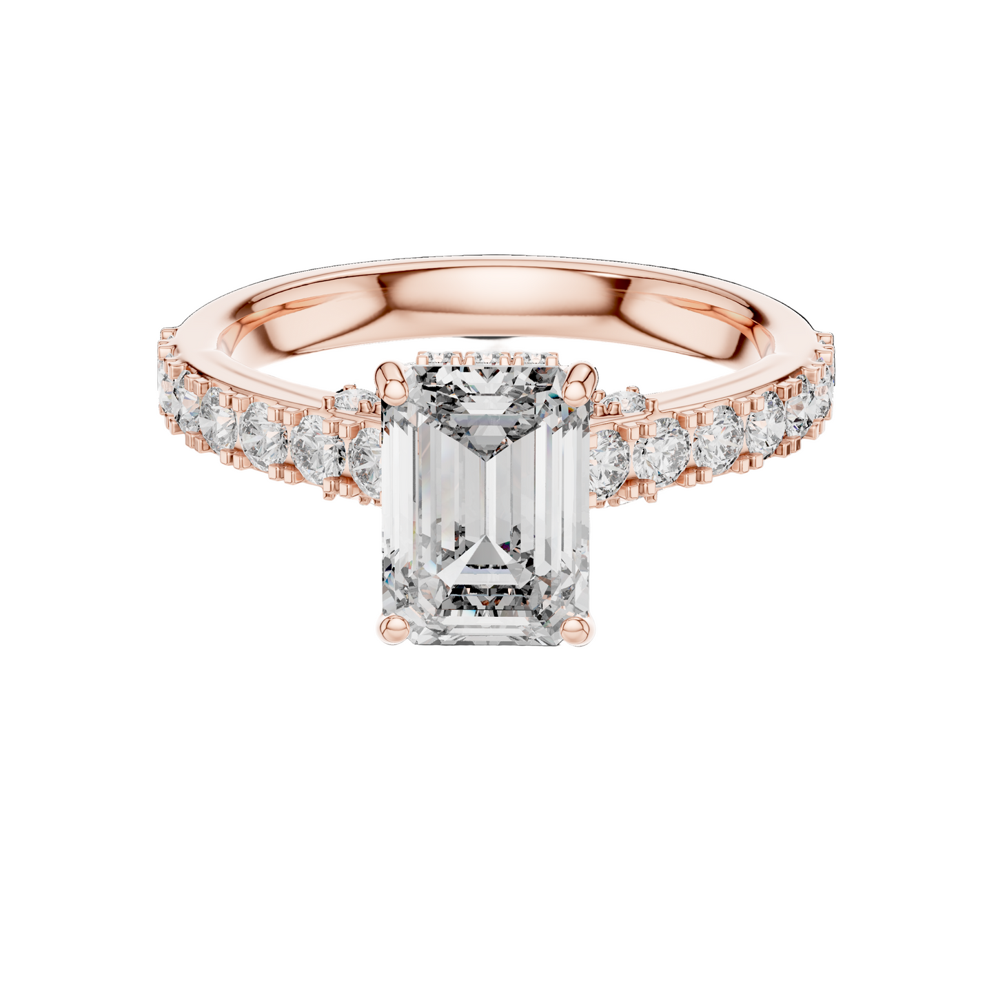 2.468 CT Emerald Cut Lab Diamond Ring for Women | VVS-VS EF CVD | 18KT, 14KT, 10KT Gold & 925 Silver | Rose, Yellow, White Gold & Moissanite Options