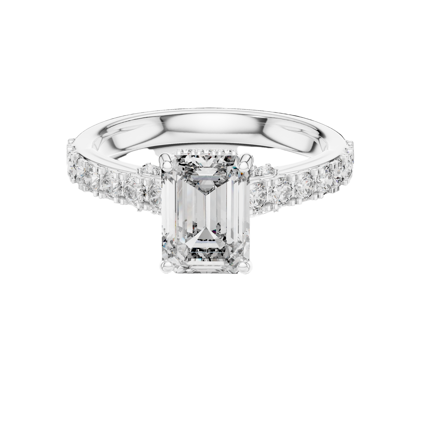 2.468 CT Emerald Cut Lab Diamond Ring for Women | VVS-VS EF CVD | 18KT, 14KT, 10KT Gold & 925 Silver | Rose, Yellow, White Gold & Moissanite Options