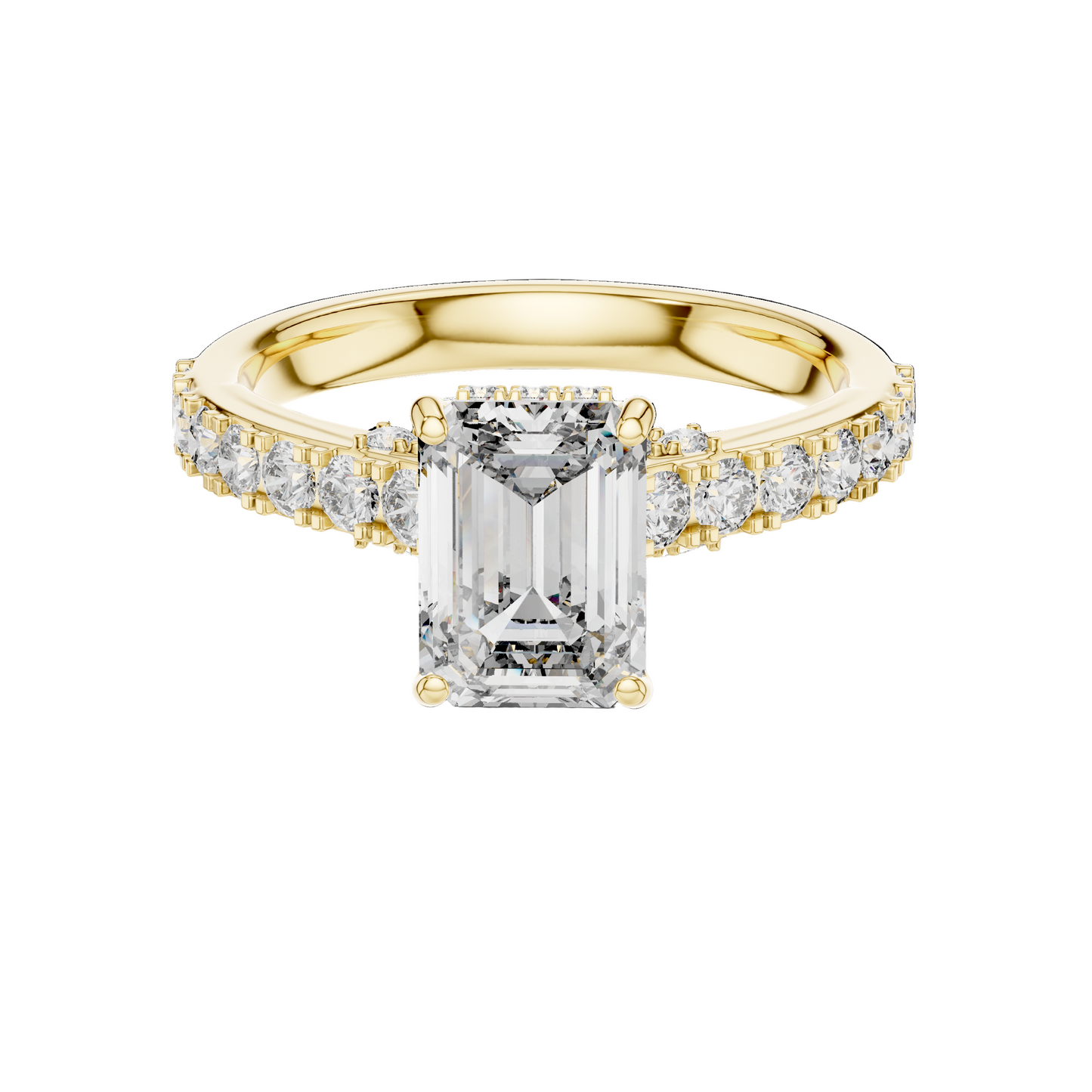 2.468 CT Emerald Cut Lab Diamond Ring for Women | VVS-VS EF CVD | 18KT, 14KT, 10KT Gold & 925 Silver | Rose, Yellow, White Gold & Moissanite Options