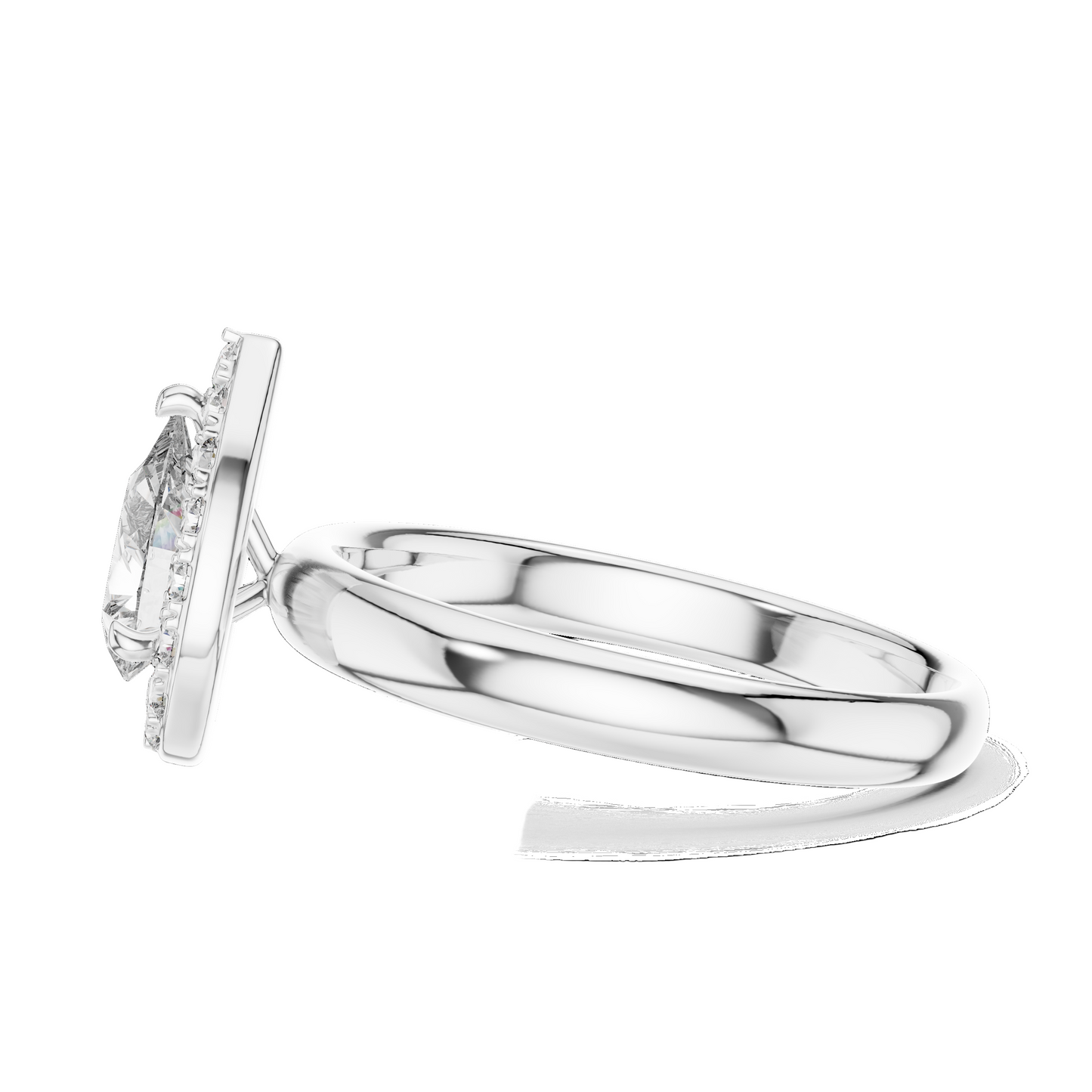 0.94 CT Pear-Shaped Lab Diamond Halo Ring for Women | VVS-VS EF CVD | 18KT, 14KT, 10KT Gold & 925 Silver | Rose, Yellow, White Gold & Moissanite Options