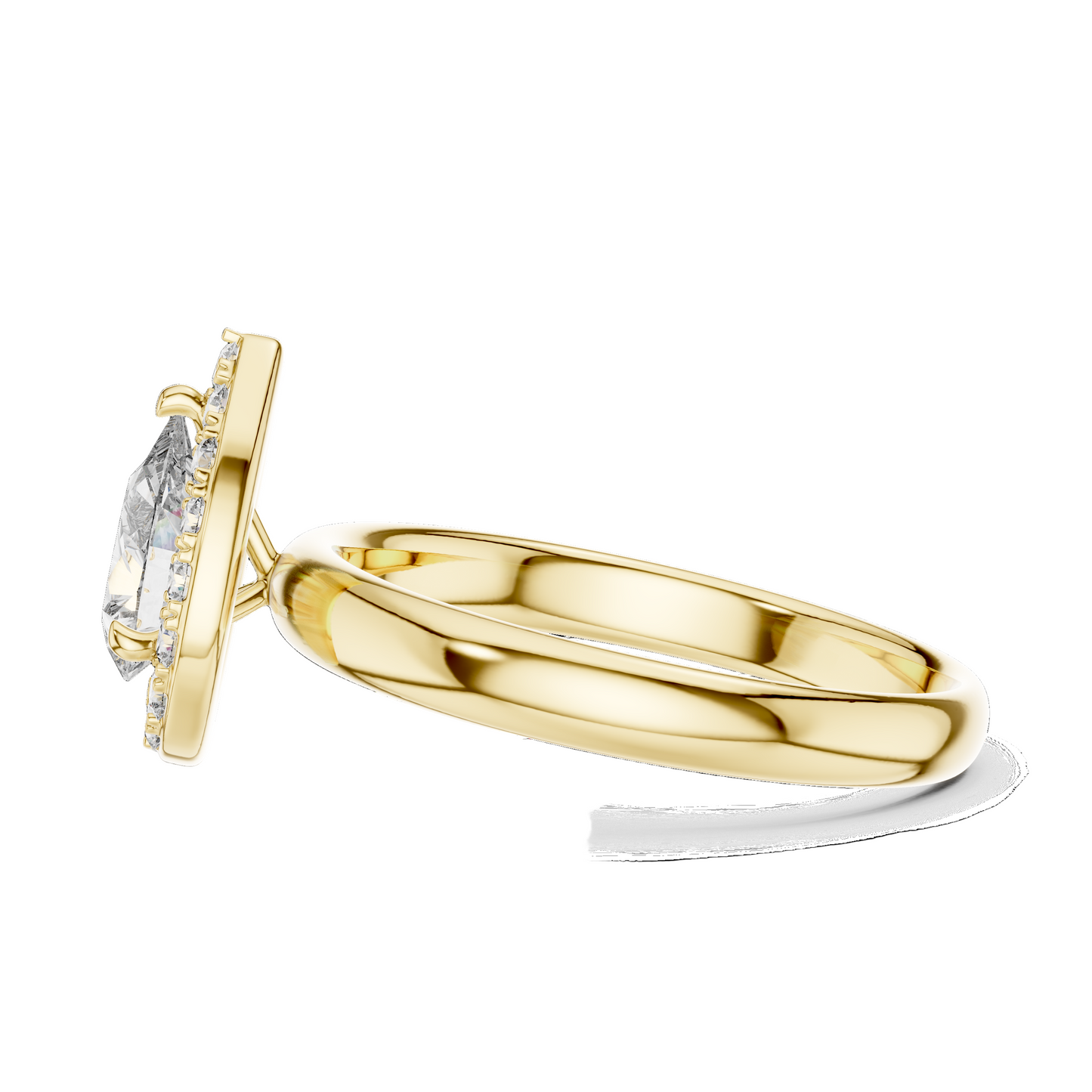 0.94 CT Pear-Shaped Lab Diamond Halo Ring for Women | VVS-VS EF CVD | 18KT, 14KT, 10KT Gold & 925 Silver | Rose, Yellow, White Gold & Moissanite Options
