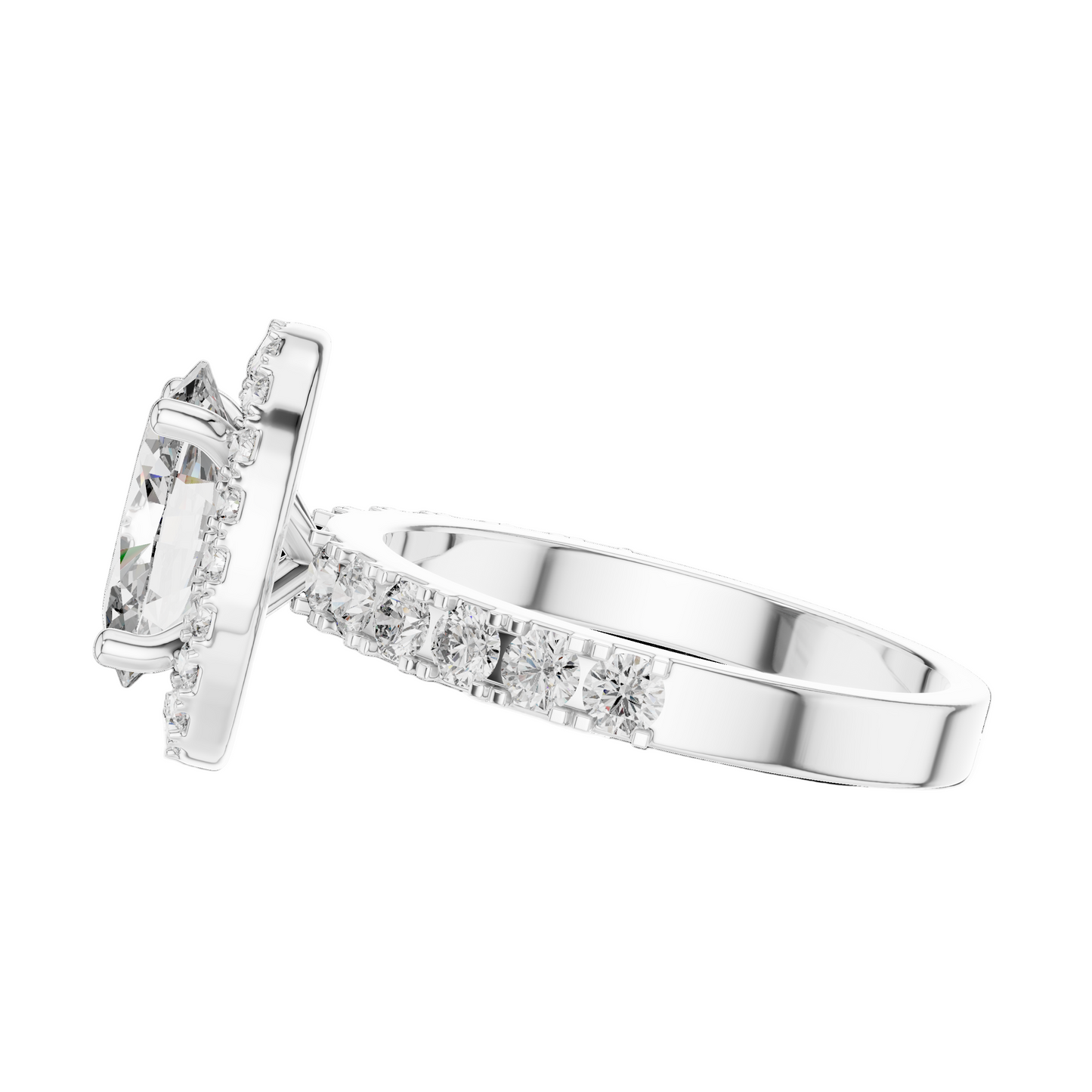 2.44 CT Oval Cut Halo Lab Diamond Engagement Ring for Women | VVS-VS EF CVD | 18KT, 14KT, 10KT Gold & 925 Silver | Rose, Yellow, White Gold & Moissanite Options