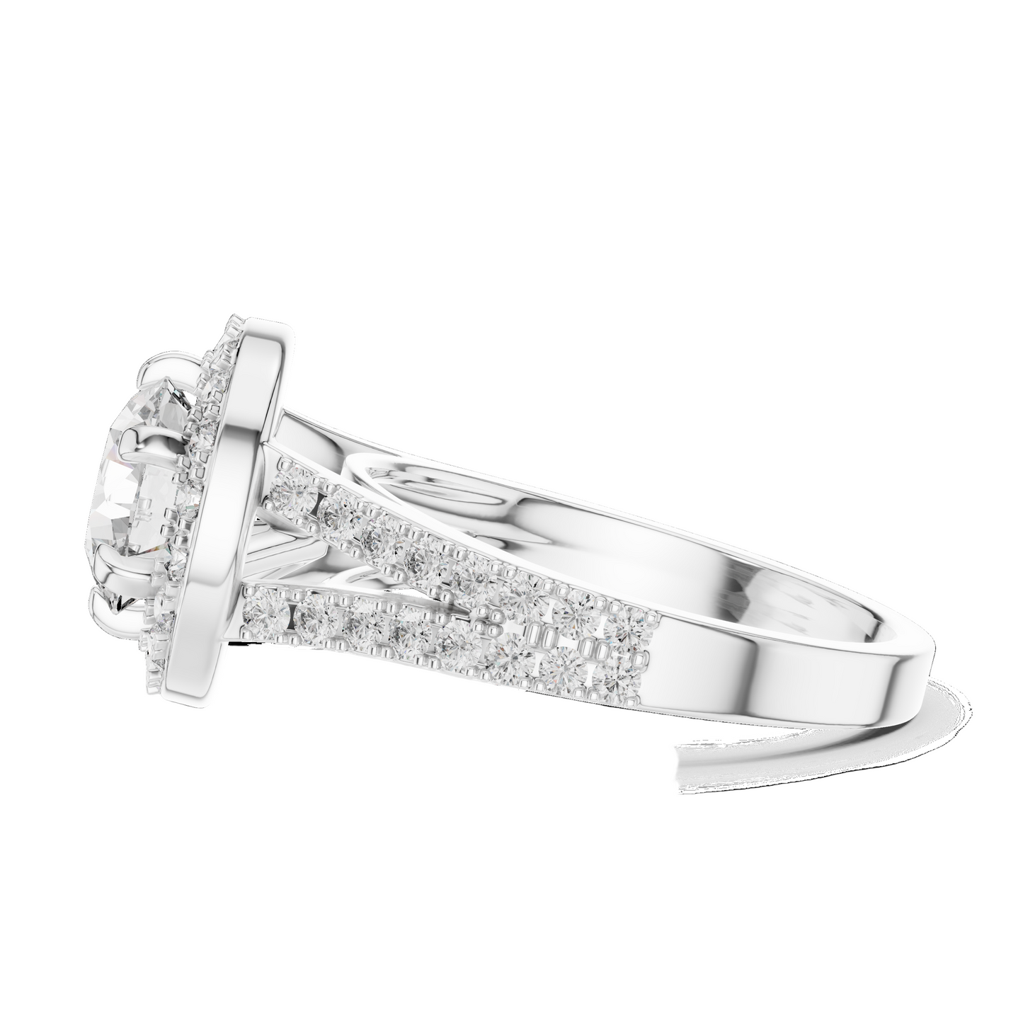 2.03 CT Lab Grown VVS-VS EF CVD Diamond Ring | Round Brilliant Cut Halo Design | 18KT, 14KT, 10KT Gold & 925 Silver | Rose, Yellow, White Gold & Moissanite Options