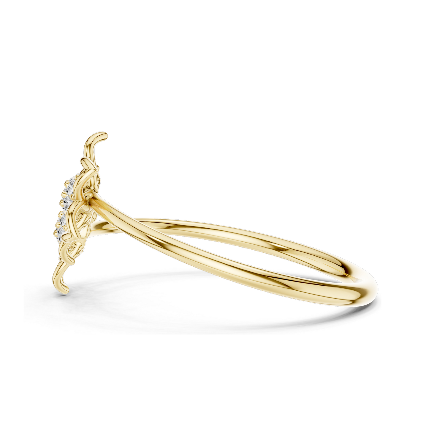 Flower Design Lab Diamond Ring | 0.056 CT Total Lab-Grown VVS-VS EF Diamonds | Available in 18KT, 14KT, 10KT Gold & 925 Silver | Rose, Yellow, White Gold & Moissanite Options