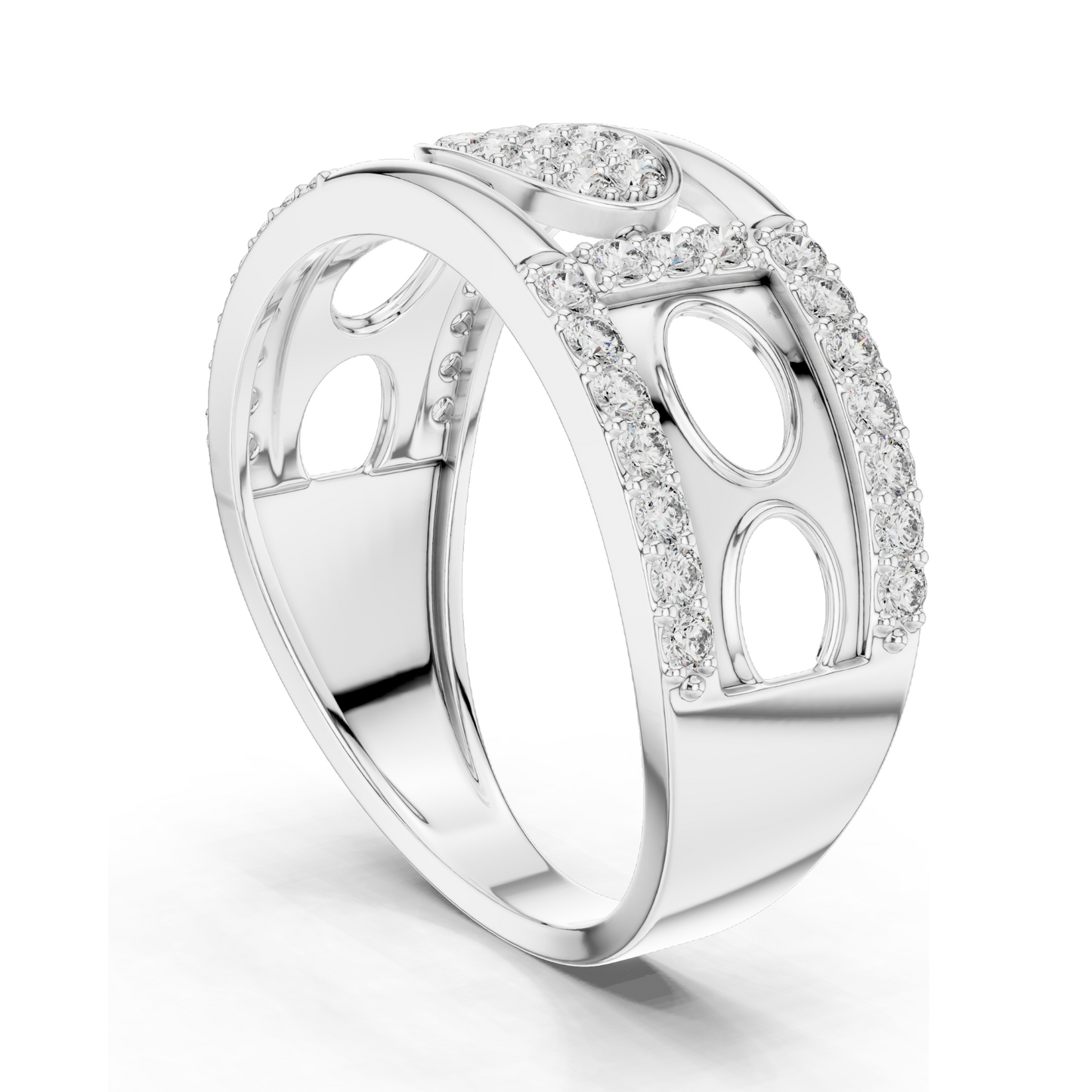 0.576 CT Lab Grown Diamond Ring for Women | VVS-VS EF Clarity | 18KT, 14KT, 10KT Gold & 925 Silver | Rose, Yellow, White Gold & Moissanite Options