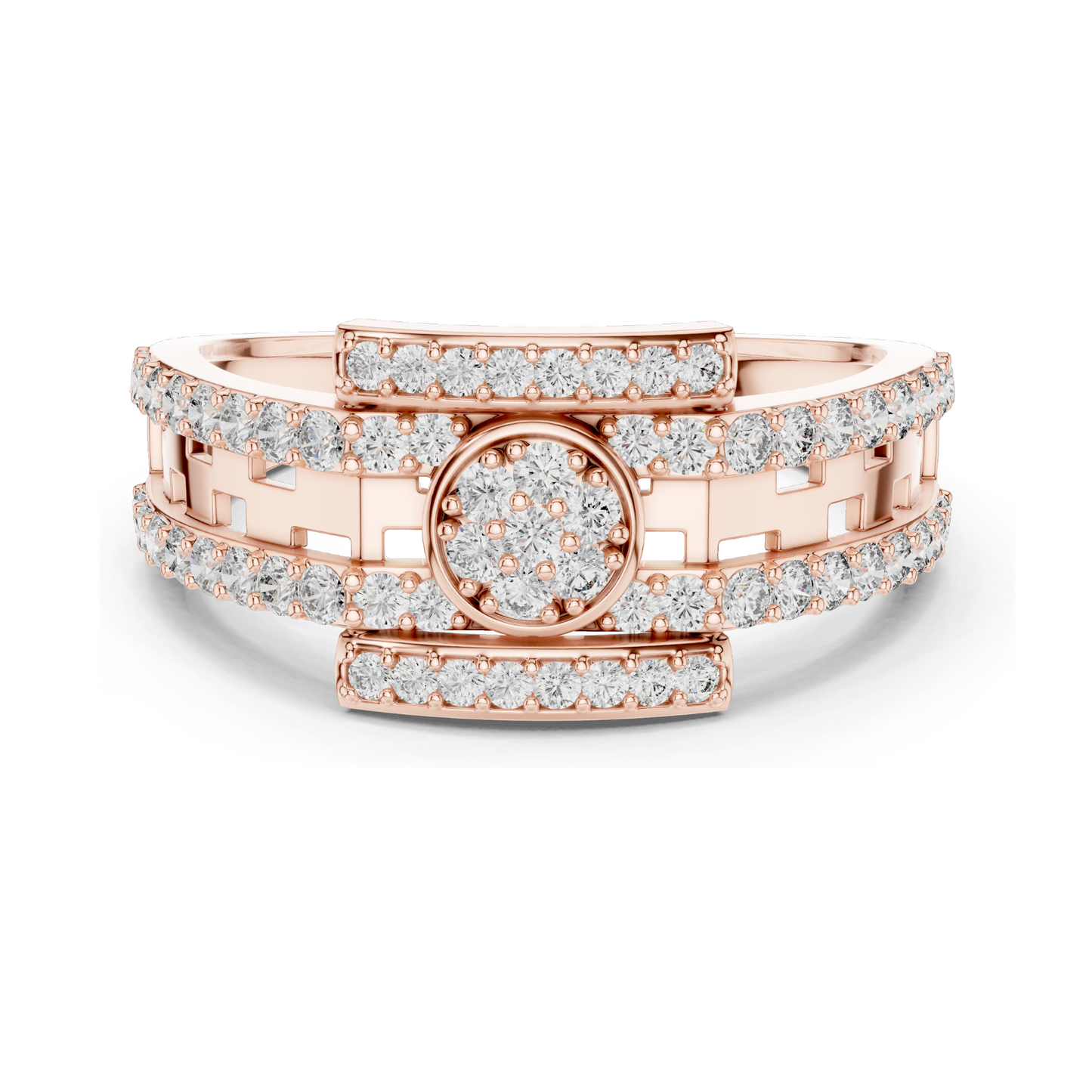 0.636 CT Lab Diamond Designer Ladies Ring | VVS–VS EF Clarity | Round Brilliant Cut | 18KT, 14KT, 10KT Gold & 925 Silver | Rose, Yellow, White Gold & Moissanite Options