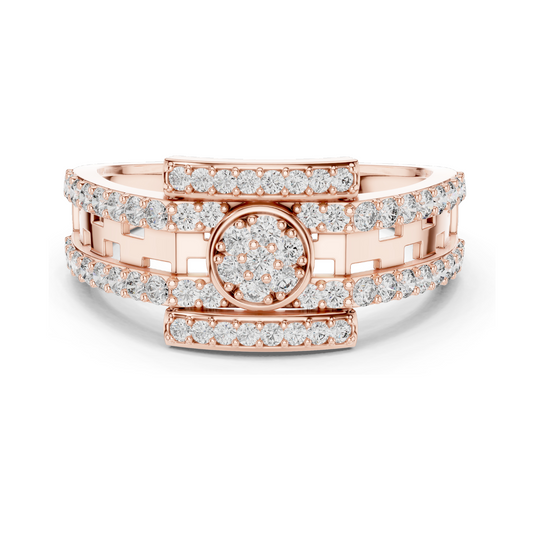 0.636 CT Lab Diamond Designer Ladies Ring | VVS–VS EF Clarity | Round Brilliant Cut | 18KT, 14KT, 10KT Gold & 925 Silver | Rose, Yellow, White Gold & Moissanite Options