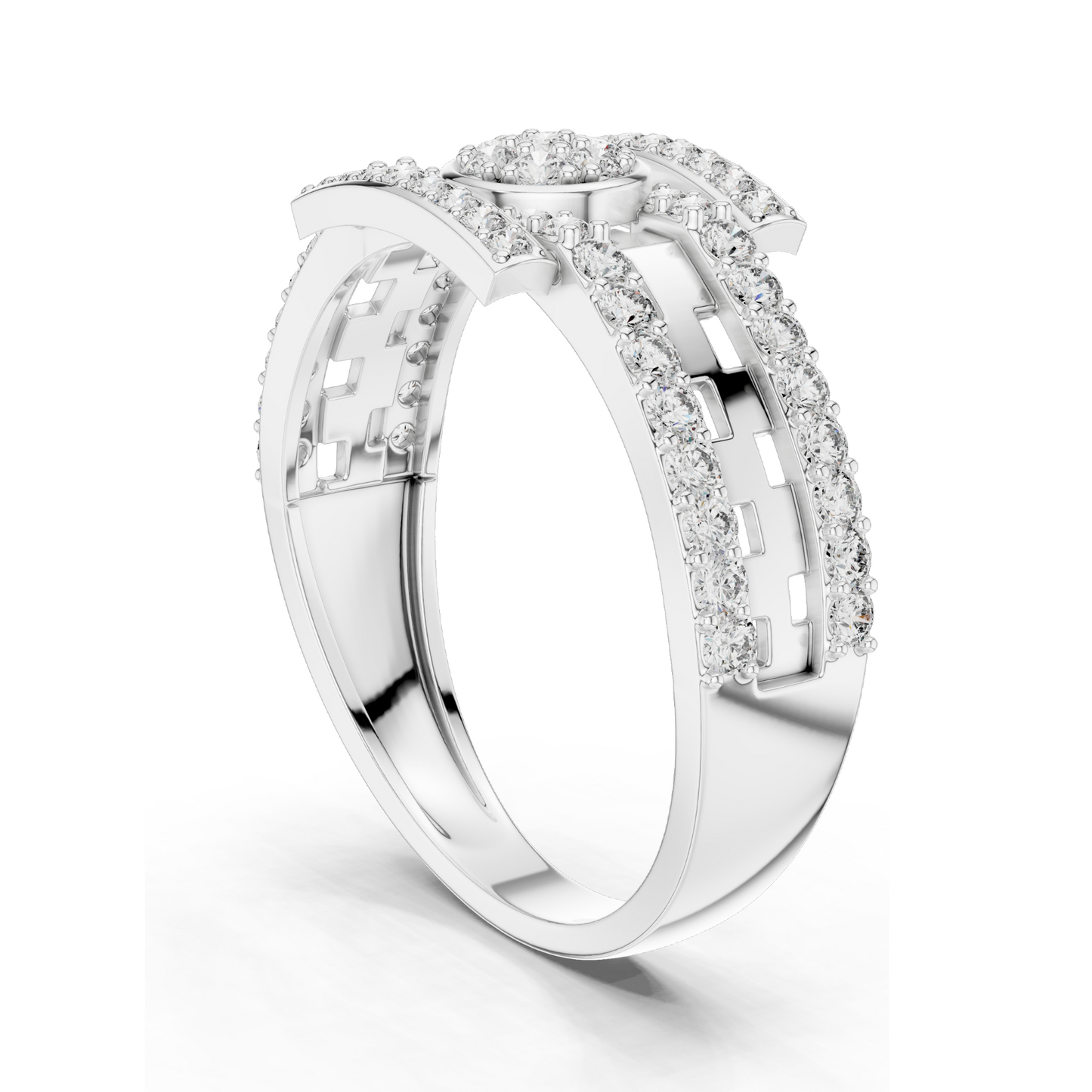 0.636 CT Lab Diamond Designer Ladies Ring | VVS–VS EF Clarity | Round Brilliant Cut | 18KT, 14KT, 10KT Gold & 925 Silver | Rose, Yellow, White Gold & Moissanite Options