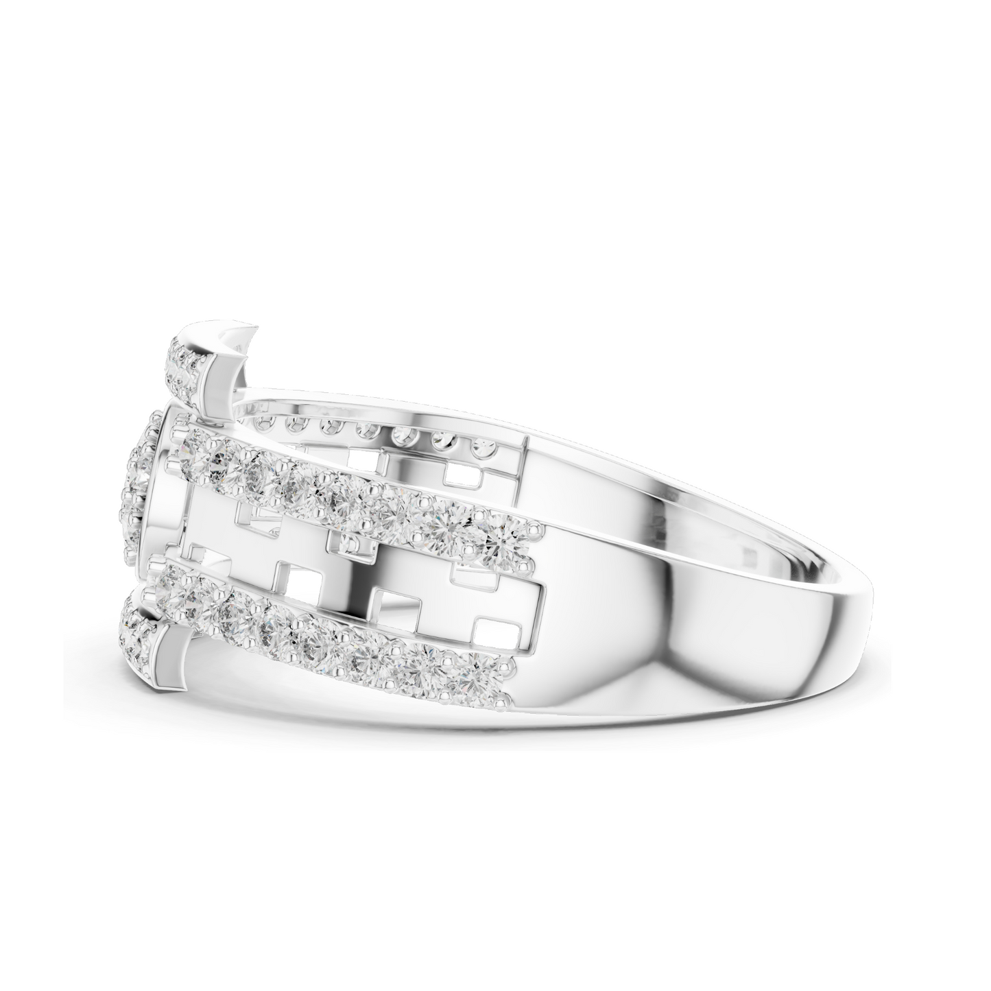 0.636 CT Lab Diamond Designer Ladies Ring | VVS–VS EF Clarity | Round Brilliant Cut | 18KT, 14KT, 10KT Gold & 925 Silver | Rose, Yellow, White Gold & Moissanite Options