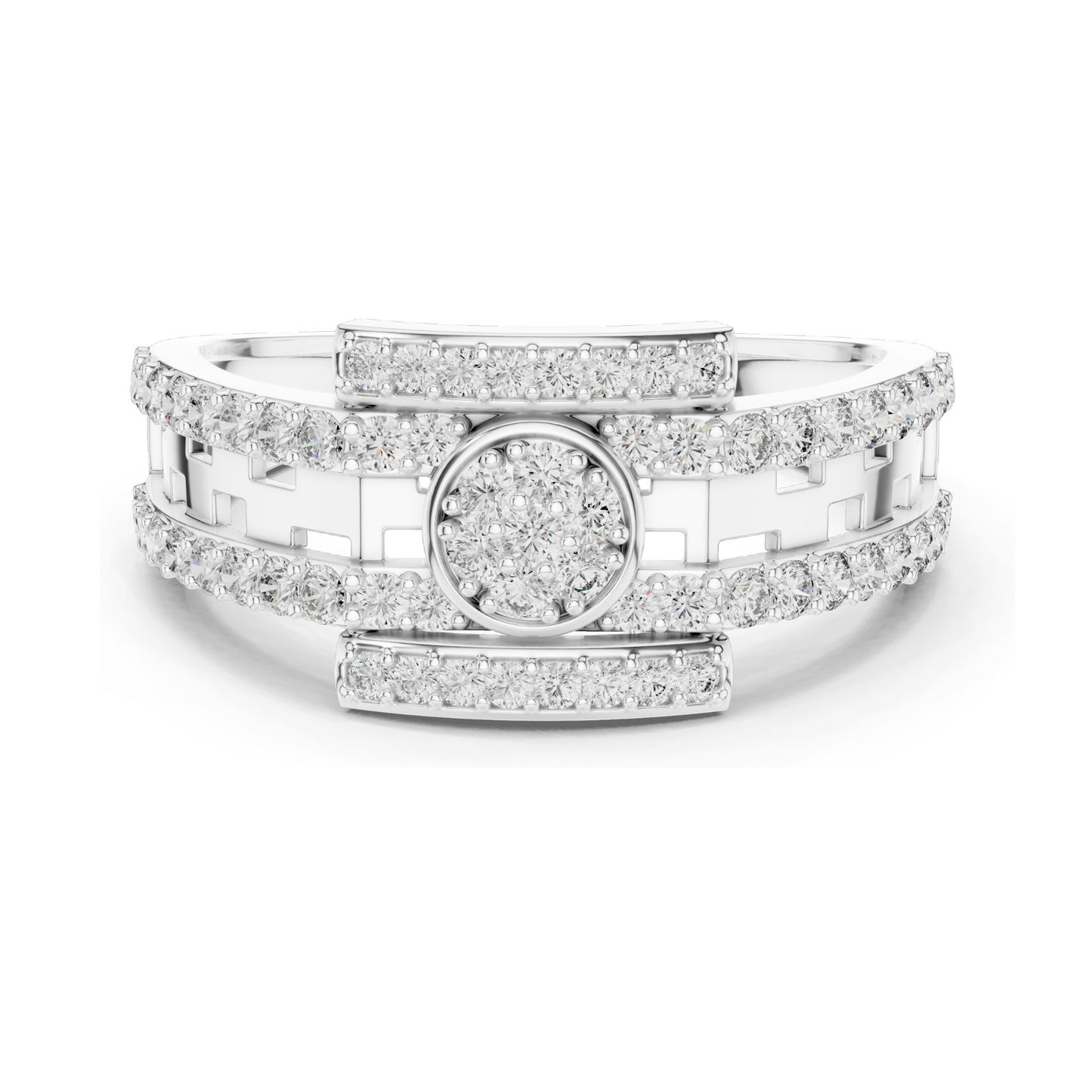 0.636 CT Lab Diamond Designer Ladies Ring | VVS–VS EF Clarity | Round Brilliant Cut | 18KT, 14KT, 10KT Gold & 925 Silver | Rose, Yellow, White Gold & Moissanite Options