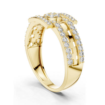 0.636 CT Lab Diamond Designer Ladies Ring | VVS–VS EF Clarity | Round Brilliant Cut | 18KT, 14KT, 10KT Gold & 925 Silver | Rose, Yellow, White Gold & Moissanite Options