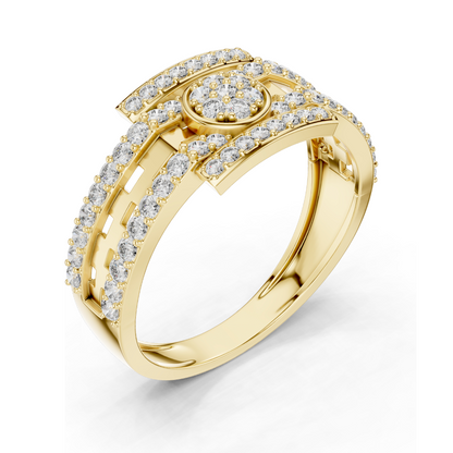 0.636 CT Lab Diamond Designer Ladies Ring | VVS–VS EF Clarity | Round Brilliant Cut | 18KT, 14KT, 10KT Gold & 925 Silver | Rose, Yellow, White Gold & Moissanite Options