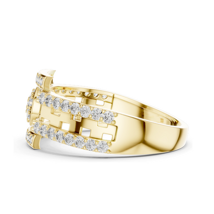 0.636 CT Lab Diamond Designer Ladies Ring | VVS–VS EF Clarity | Round Brilliant Cut | 18KT, 14KT, 10KT Gold & 925 Silver | Rose, Yellow, White Gold & Moissanite Options