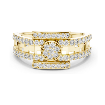 0.636 CT Lab Diamond Designer Ladies Ring | VVS–VS EF Clarity | Round Brilliant Cut | 18KT, 14KT, 10KT Gold & 925 Silver | Rose, Yellow, White Gold & Moissanite Options