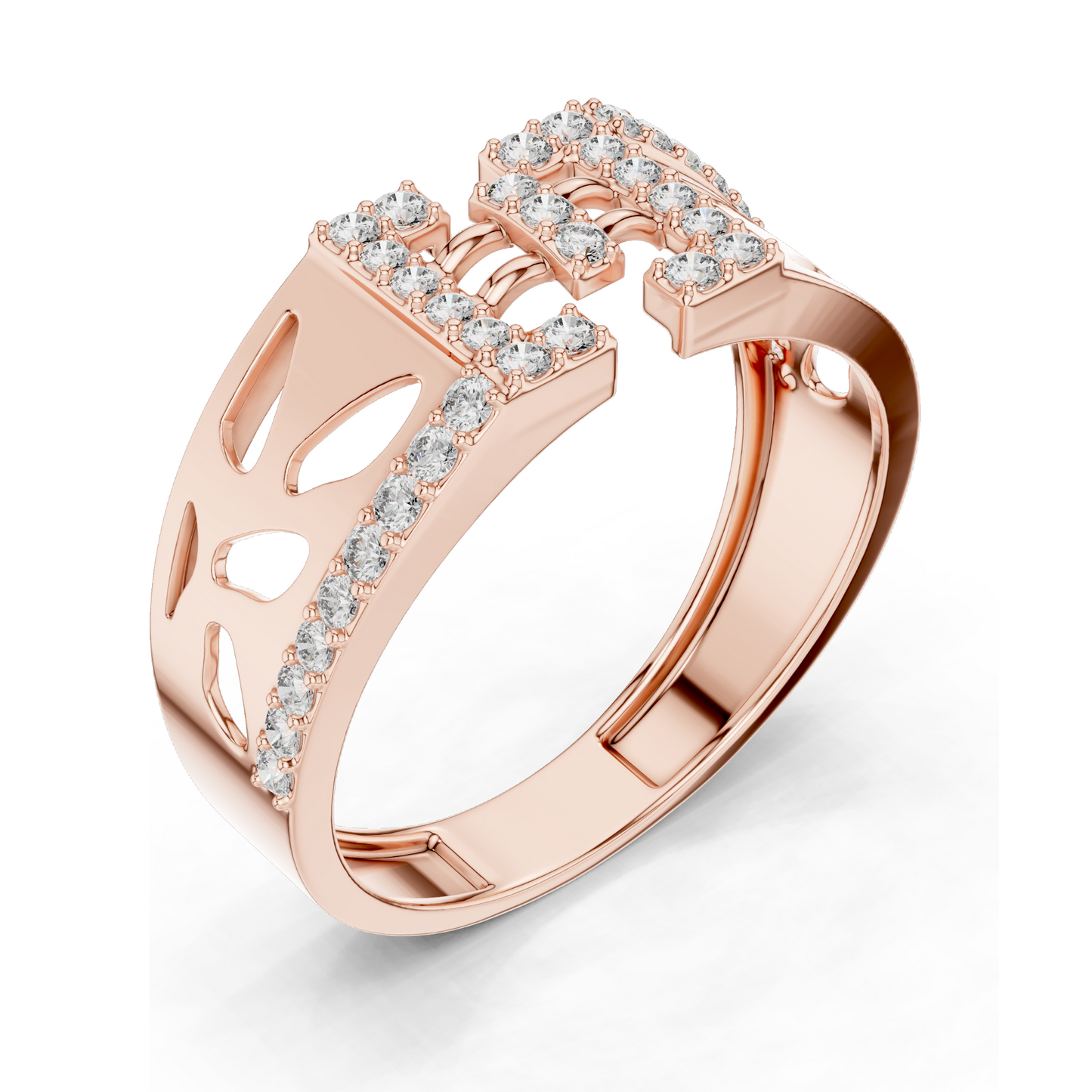 0.378 CT Lab-Created Diamond Ring for Women | VVS-VS EF Clarity | 18KT, 14KT, 10KT Gold & 925 Silver | Rose, Yellow, White Gold & Moissanite Options