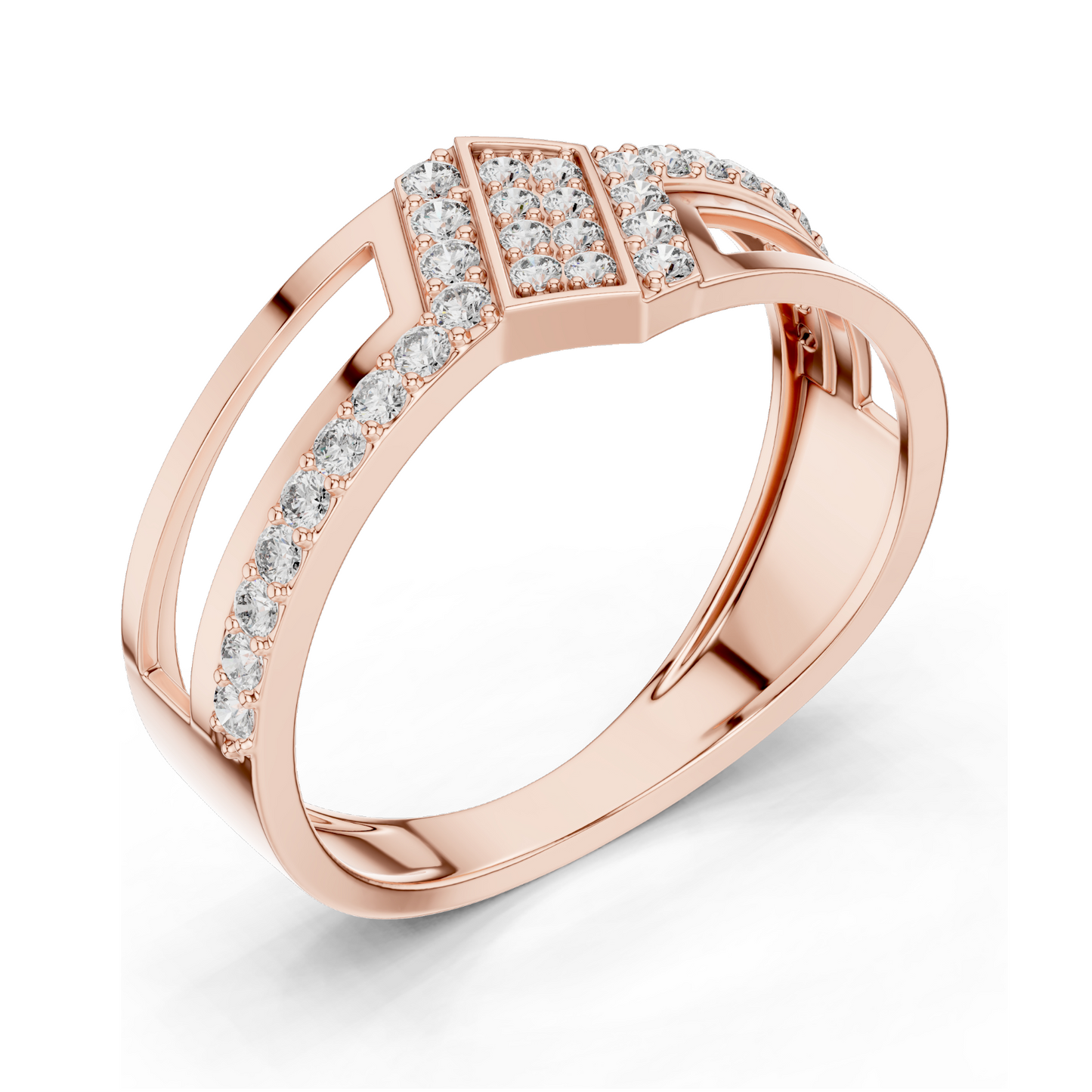 0.352 CT Lab Diamond & Moissanite Ladies Ring | VVS-VS Clarity | 18KT, 14KT, 10KT Gold & 925 Silver | Rose, Yellow, White Gold Options