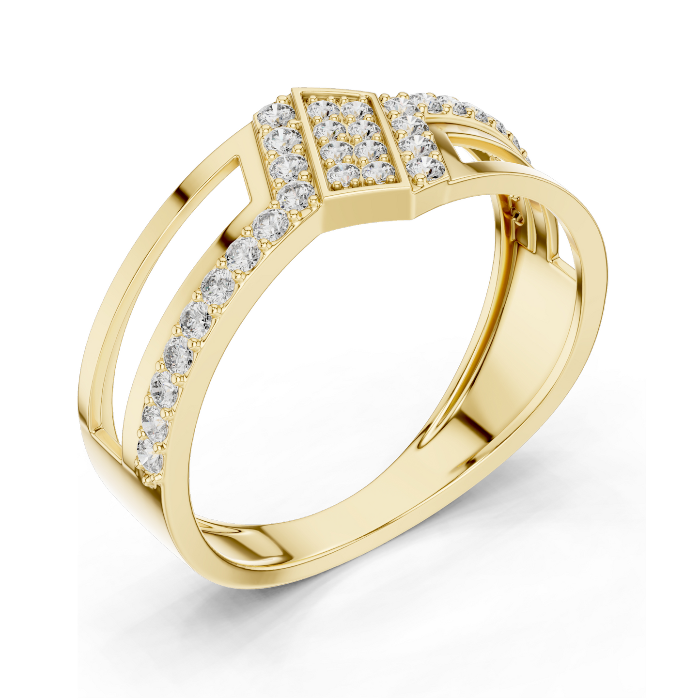 0.352 CT Lab Diamond & Moissanite Ladies Ring | VVS-VS Clarity | 18KT, 14KT, 10KT Gold & 925 Silver | Rose, Yellow, White Gold Options