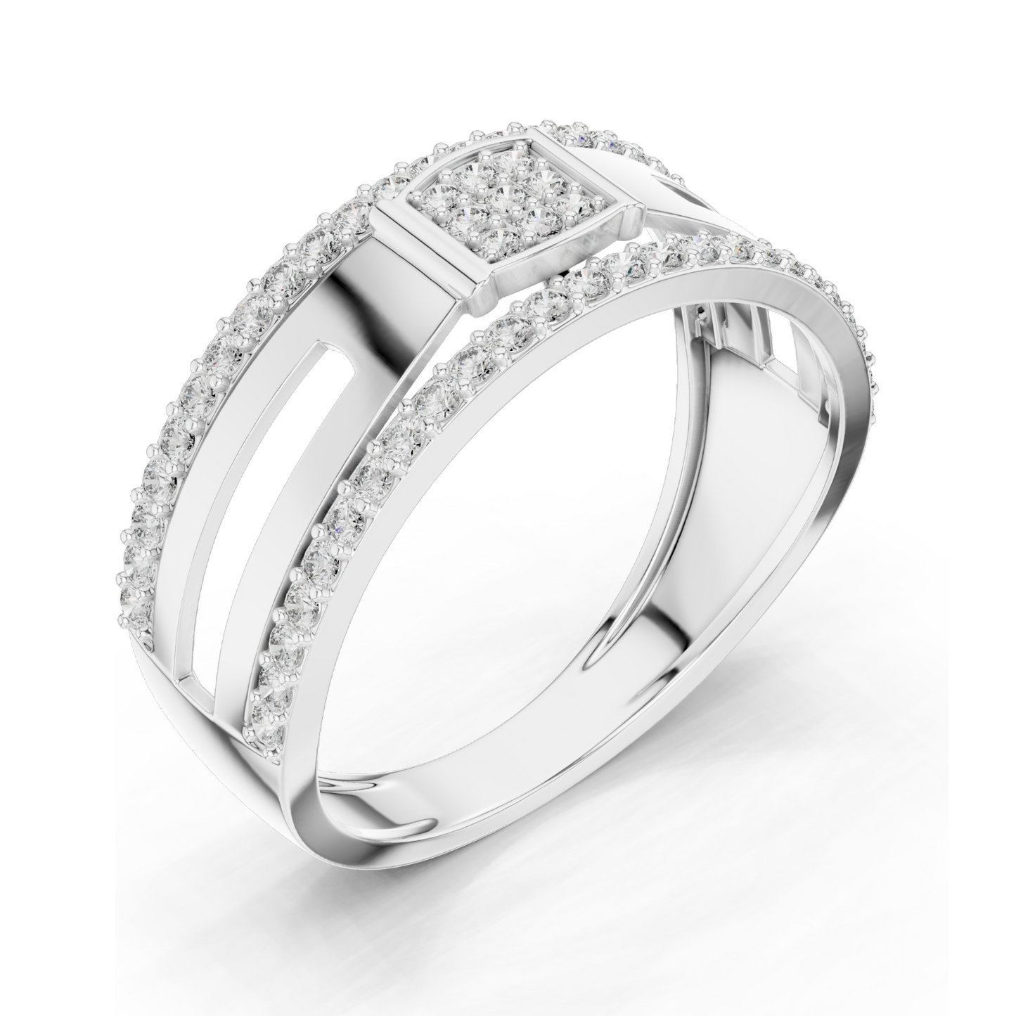 0.464 CT Lab-Grown Diamond Ring for Women | VVS-VS EF Clarity | 18KT, 14KT, 10KT Gold & 925 Silver | Rose, Yellow, White Gold & Moissanite Options